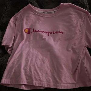 Champion pink cropped short sleeve shirt